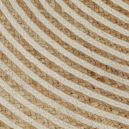 Ručně Vyrobený Koberec Z Juty Spirálový Design Bílý