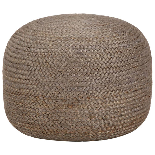 Ručně Vyrobený Sedací Puf Světle Šedý 45 X 30 Cm Juta