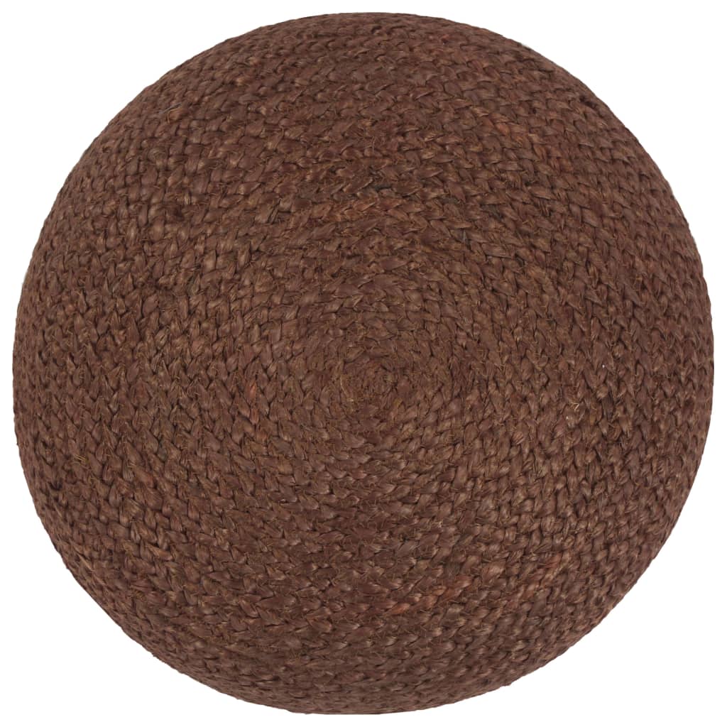 Ručně Vyrobený Sedací Puf Hnědý 40 X 45 Cm Juta