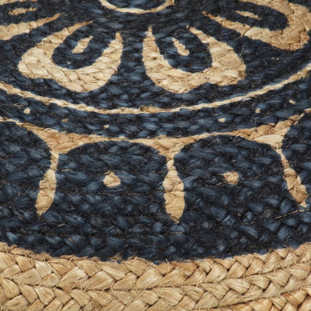 Ručně Vyrobený Sedací Puf Modrý 45 X 30 Cm Juta