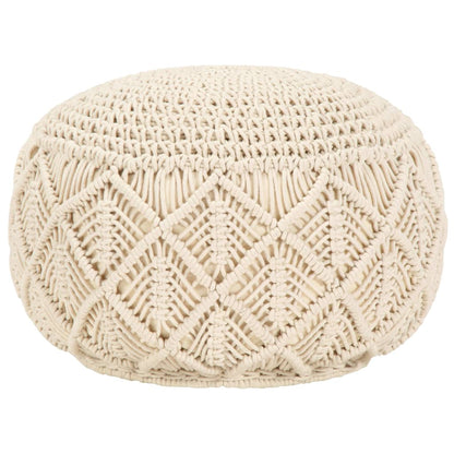 Ručně Vyrobený Sedací Puf Macrame 45 X 30 Cm Bavlna