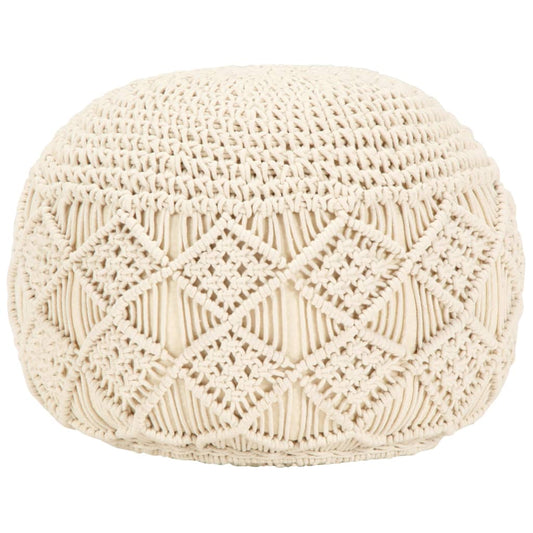 Ručně Vyrobený Sedací Puf Macrame 45 X 30 Cm Bavlna
