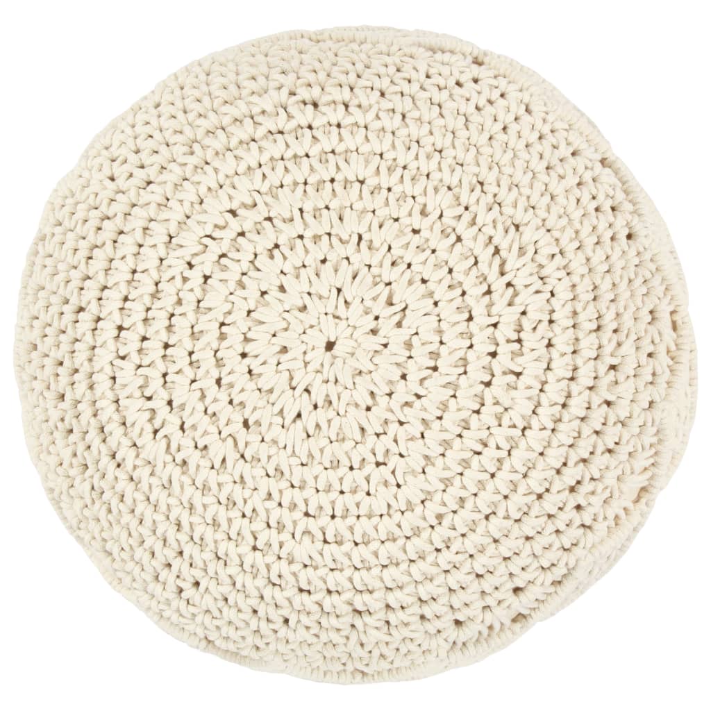 Ručně Vyrobený Sedací Puf Macrame 45 X 30 Cm Bavlna