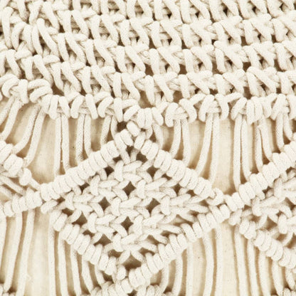 Ručně Vyrobený Sedací Puf Macrame 45 X 30 Cm Bavlna
