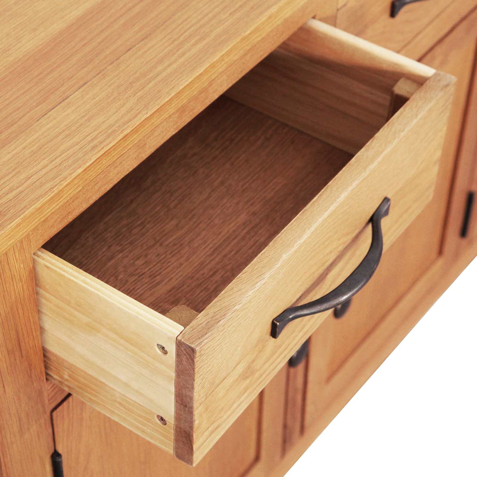 Servírovací Skříň Hnědá 112 X 33.5 X 70 Cm Pevné Dubové Dřevo