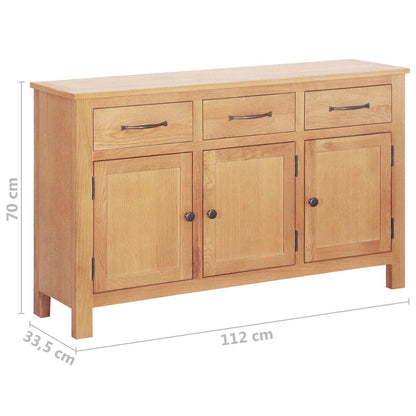 Servírovací Skříň Hnědá 112 X 33.5 X 70 Cm Pevné Dubové Dřevo