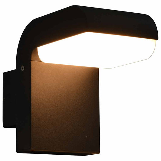Zahradní Nástěnné Led Svítidlo 9 W Černé Oválné