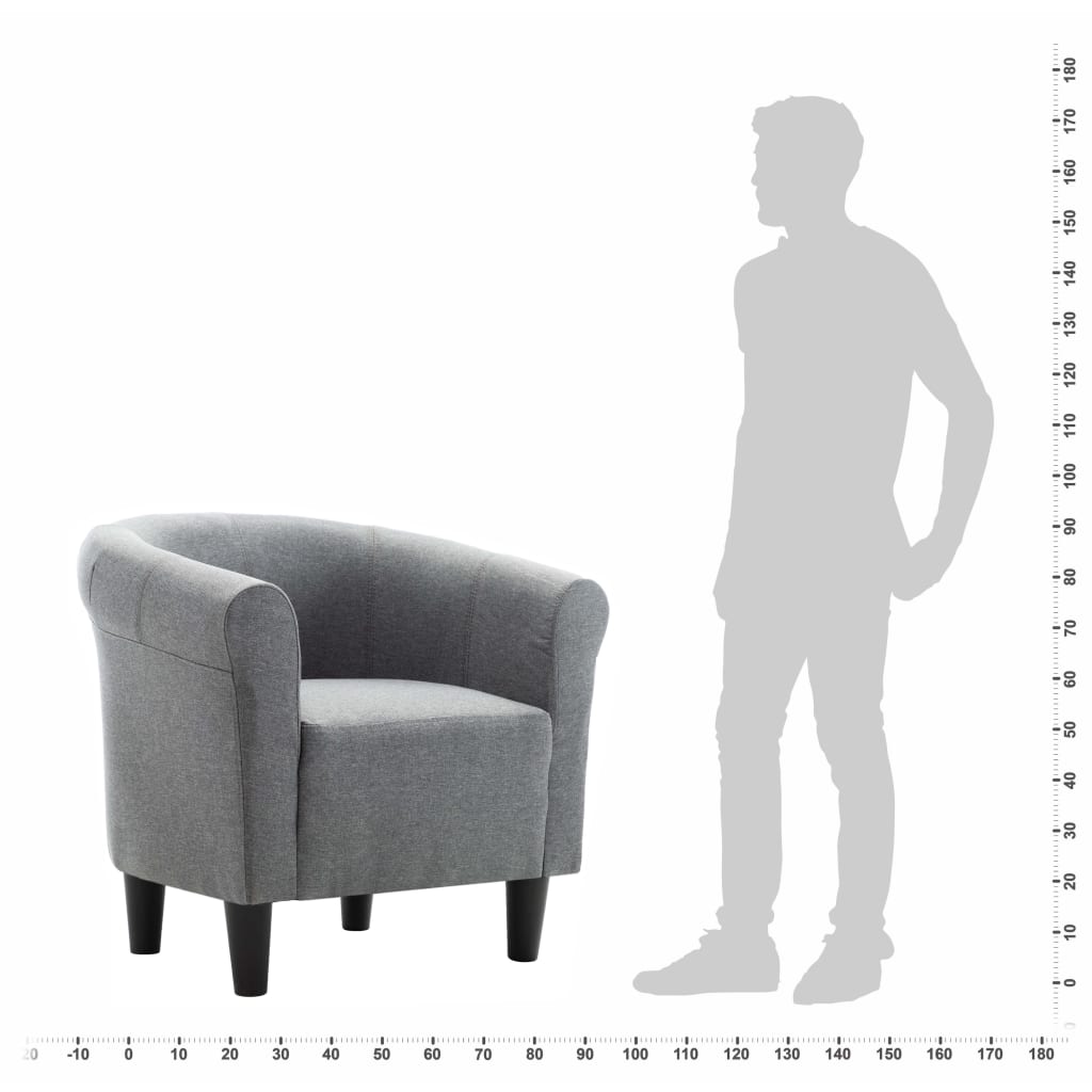 Křeslo Světle Šedé Textil