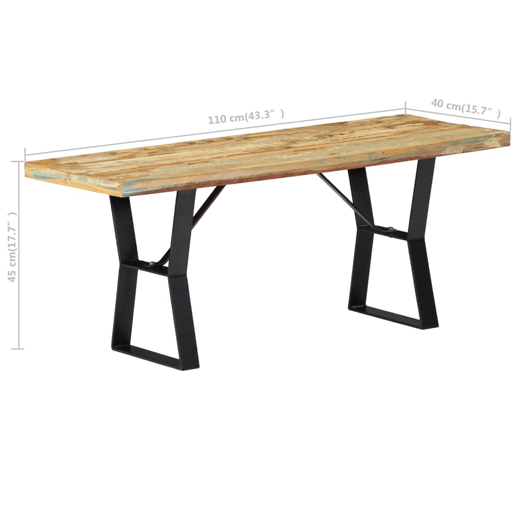 Lavice 110 Cm Masivní Recyklované Dřevo