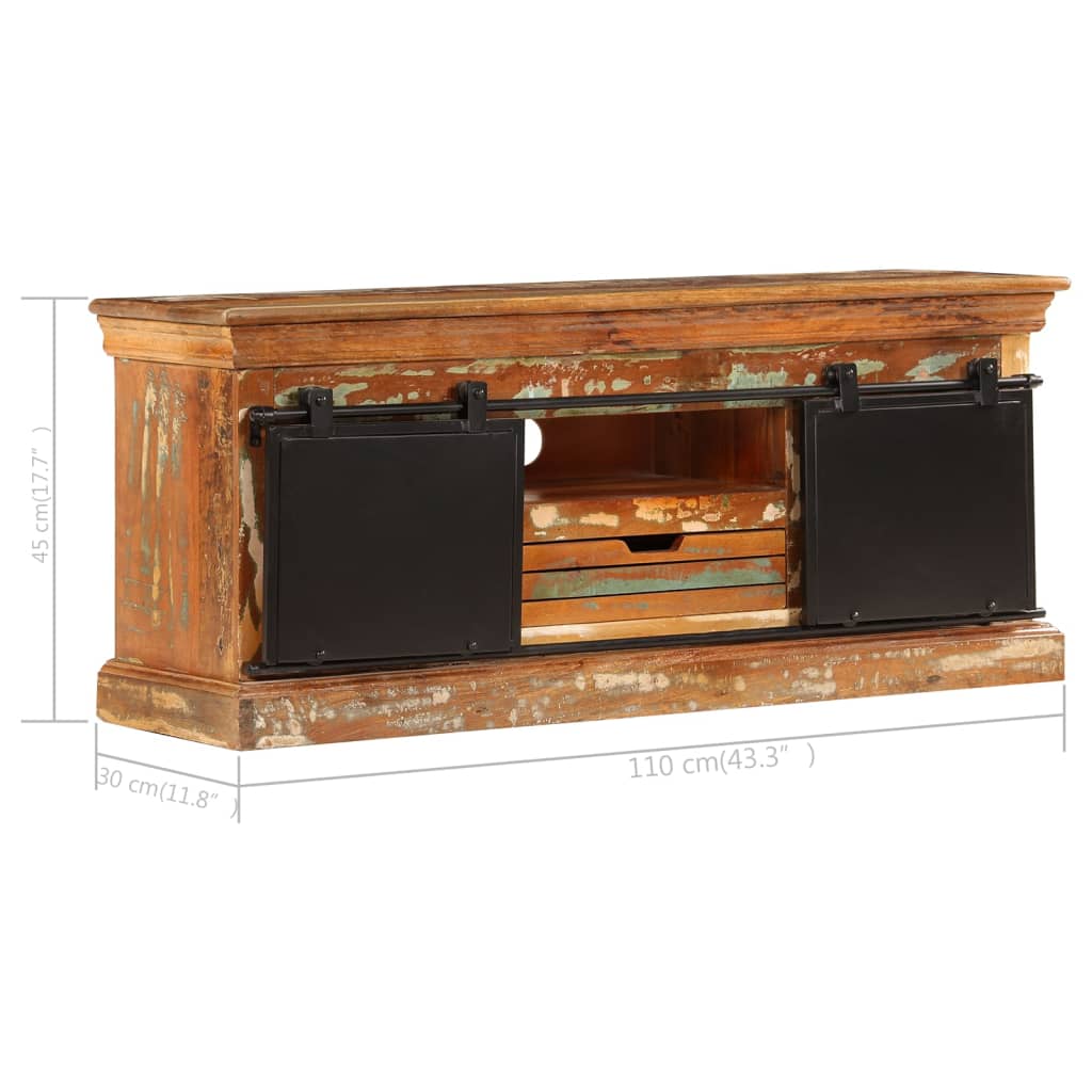 Tv Stolek 110 X 30 X 45 Cm Masivní Recyklované Dřevo