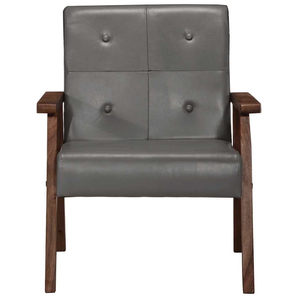 Křeslo Šedé Pravá Kůže