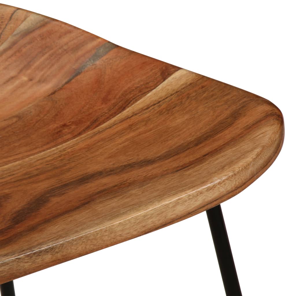 Barové Stoličky 2 Ks Masivní Akáciové Dřevo