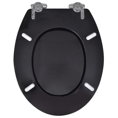 Wc Sedátka S Funkcí Pomalého Sklápění 2 Ks Černá Mdf