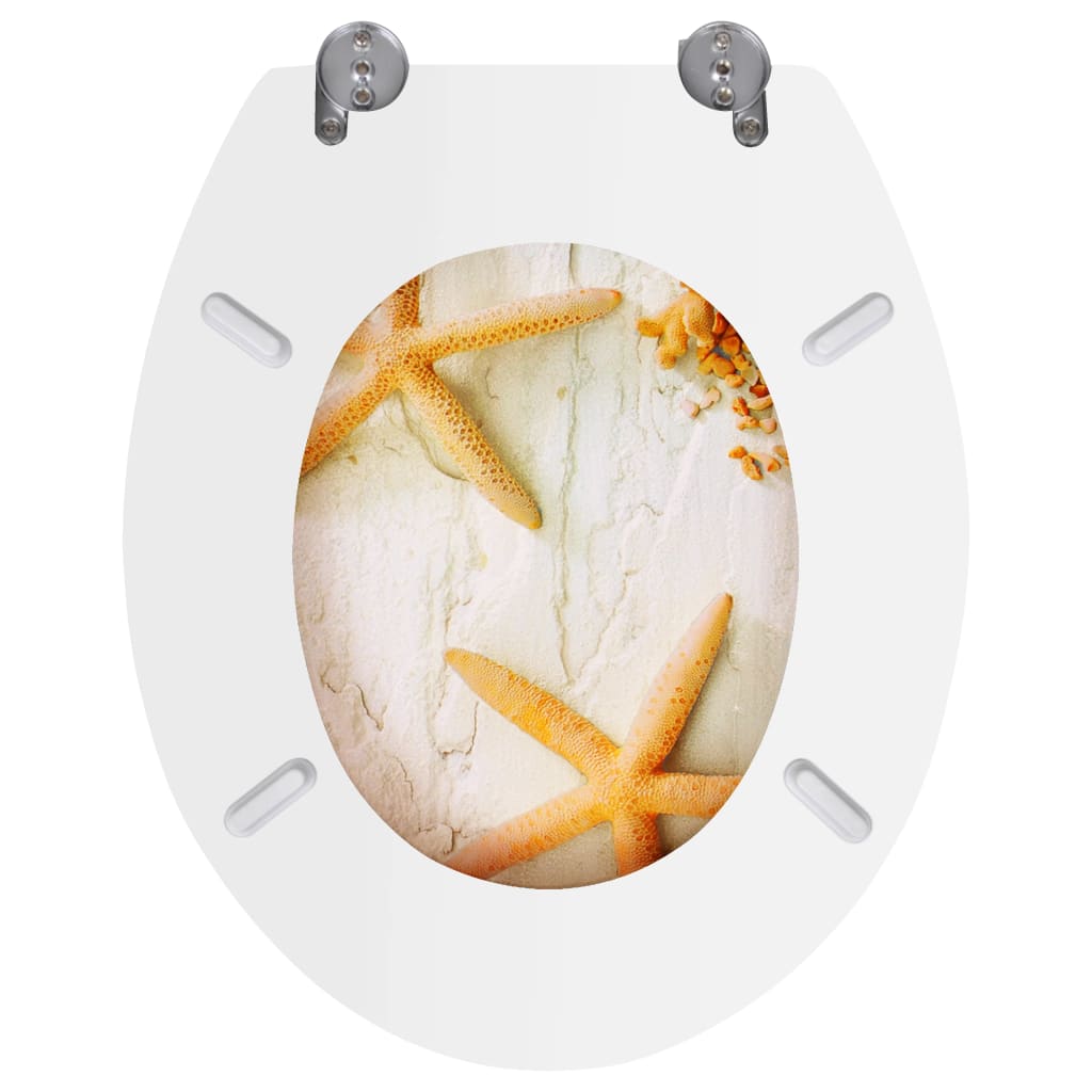 Wc Sedátka S Víky 2 Ks Mdf Mořská Hvězdice