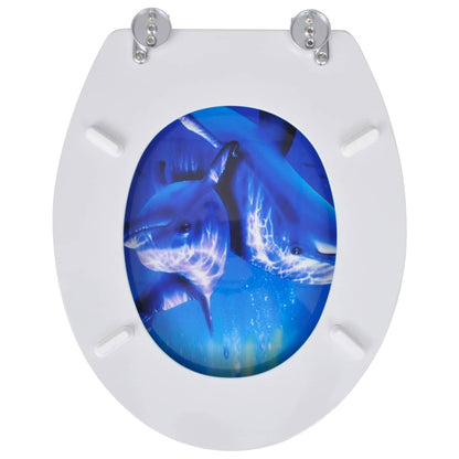 Wc Sedátka S Víky 2 Ks Mdf Delfíni