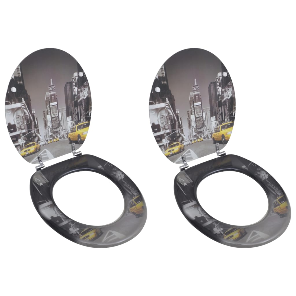 Wc Sedátko Mdf S Víkem Jednoduchý Design Hnědé