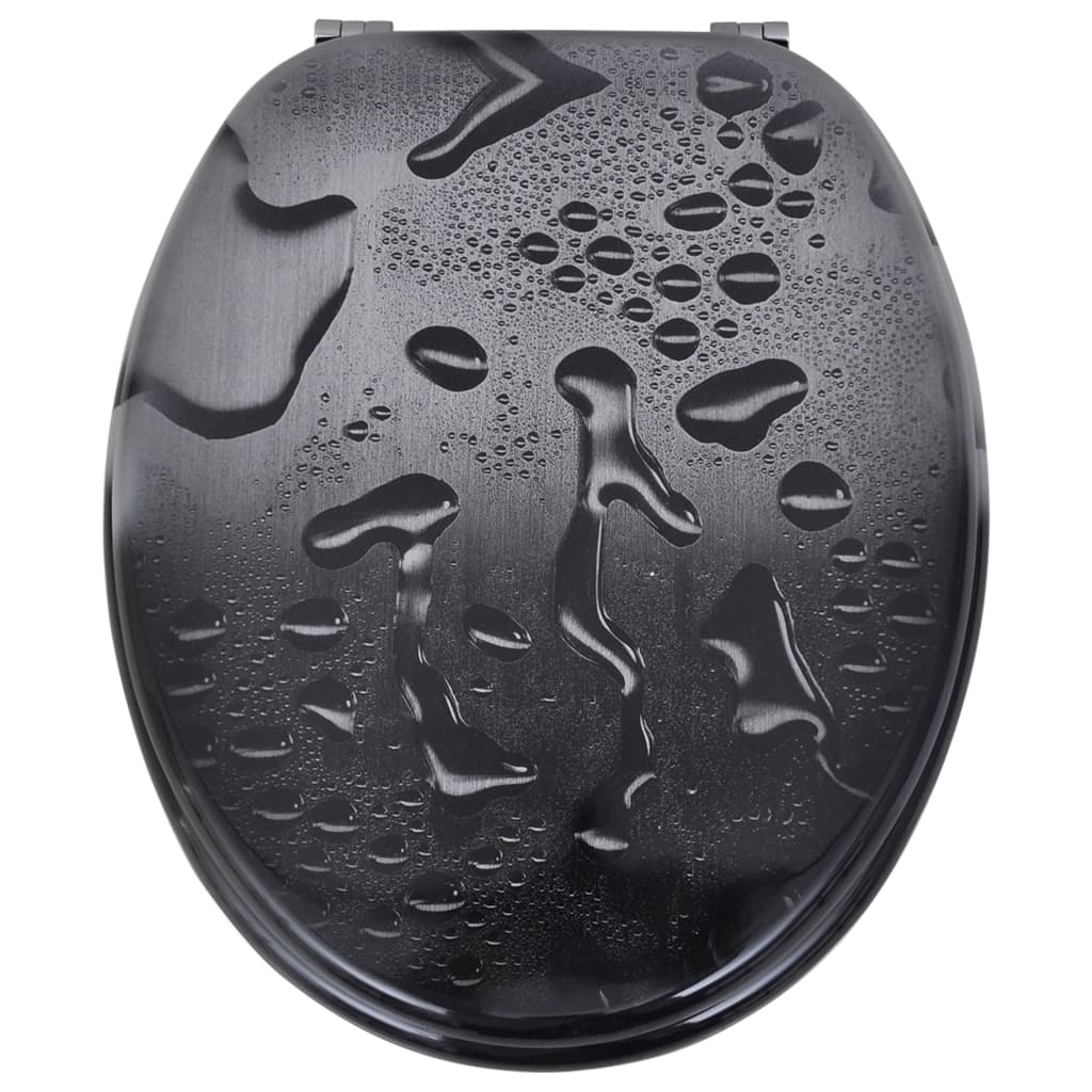 Wc Sedátka S Víky 2 Ks Mdf Kapky Vody