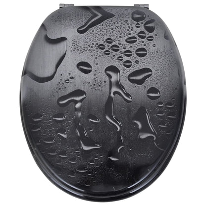 Wc Sedátka S Víky 2 Ks Mdf Kapky Vody