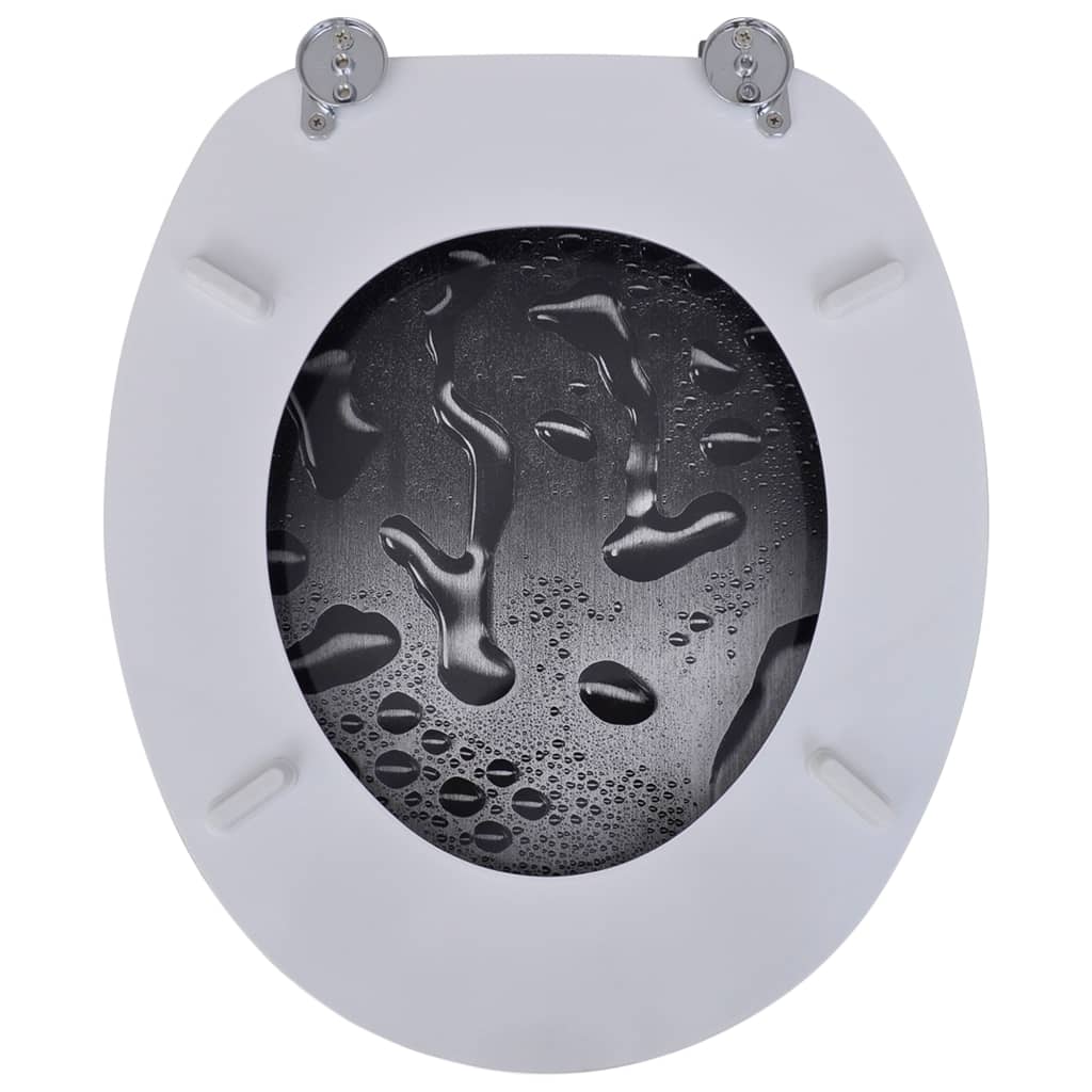 Wc Sedátka S Víky 2 Ks Mdf Kapky Vody