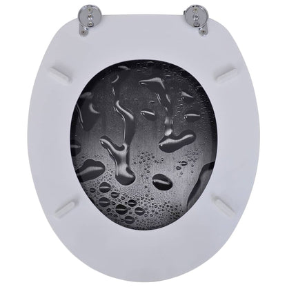 Wc Sedátka S Víky 2 Ks Mdf Kapky Vody