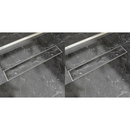 Sprchový Odtokový Žlab Rovný 2 Ks Nerezová Ocel