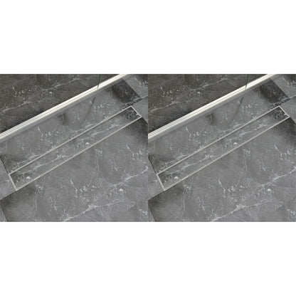 Sprchový Odtokový Žlab Rovný 2 Ks Nerezová Ocel