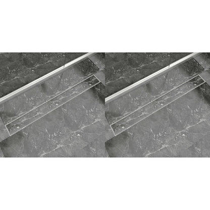 Sprchový Odtokový Žlab Rovný 2 Ks Nerezová Ocel