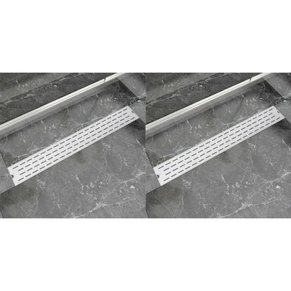 Rovný Sprchový Odtokový Žlab 2 Ks Linky 930X140Mm Nerezová Ocel