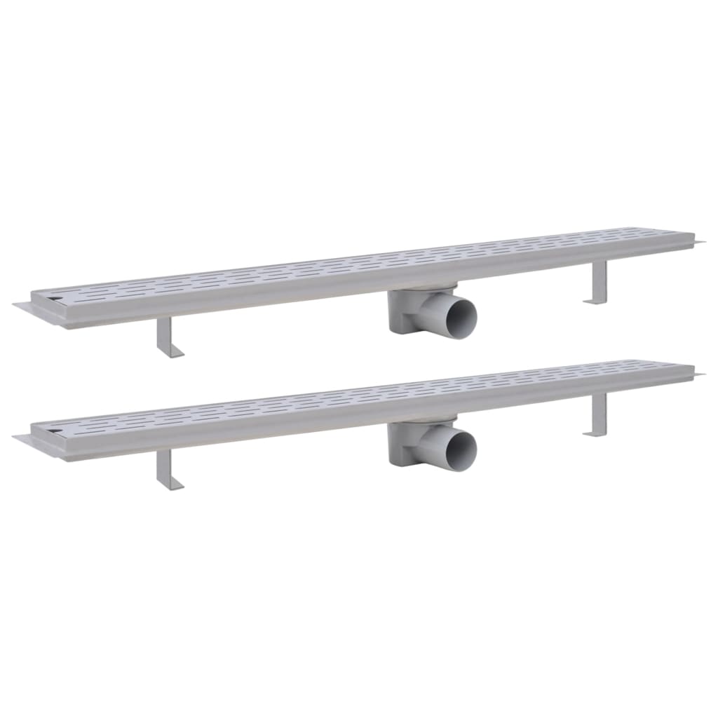 Rovný Sprchový Odtokový Žlab 2 Ks Linky 930X140Mm Nerezová Ocel