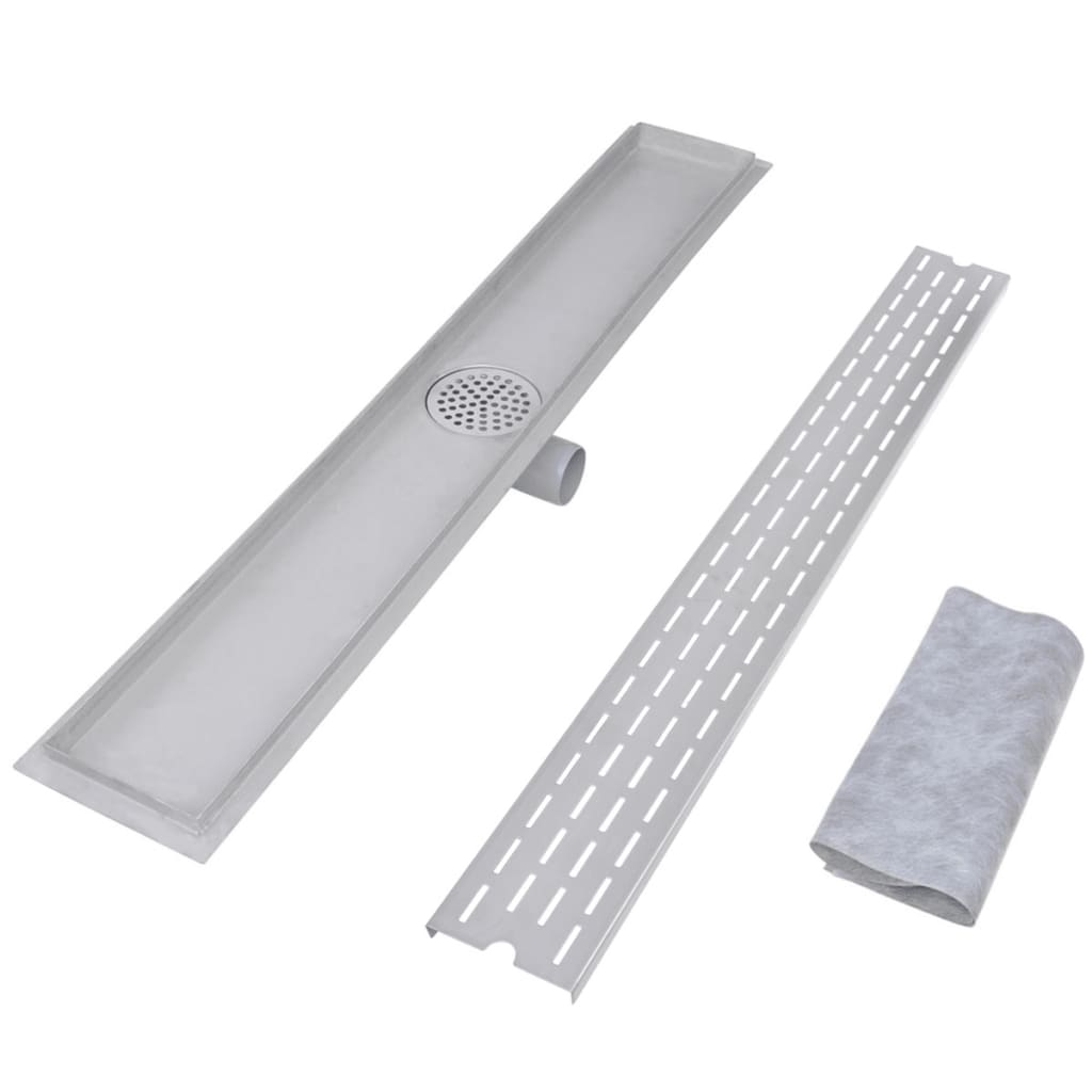 Rovný Sprchový Odtokový Žlab 2 Ks Linky 930X140Mm Nerezová Ocel
