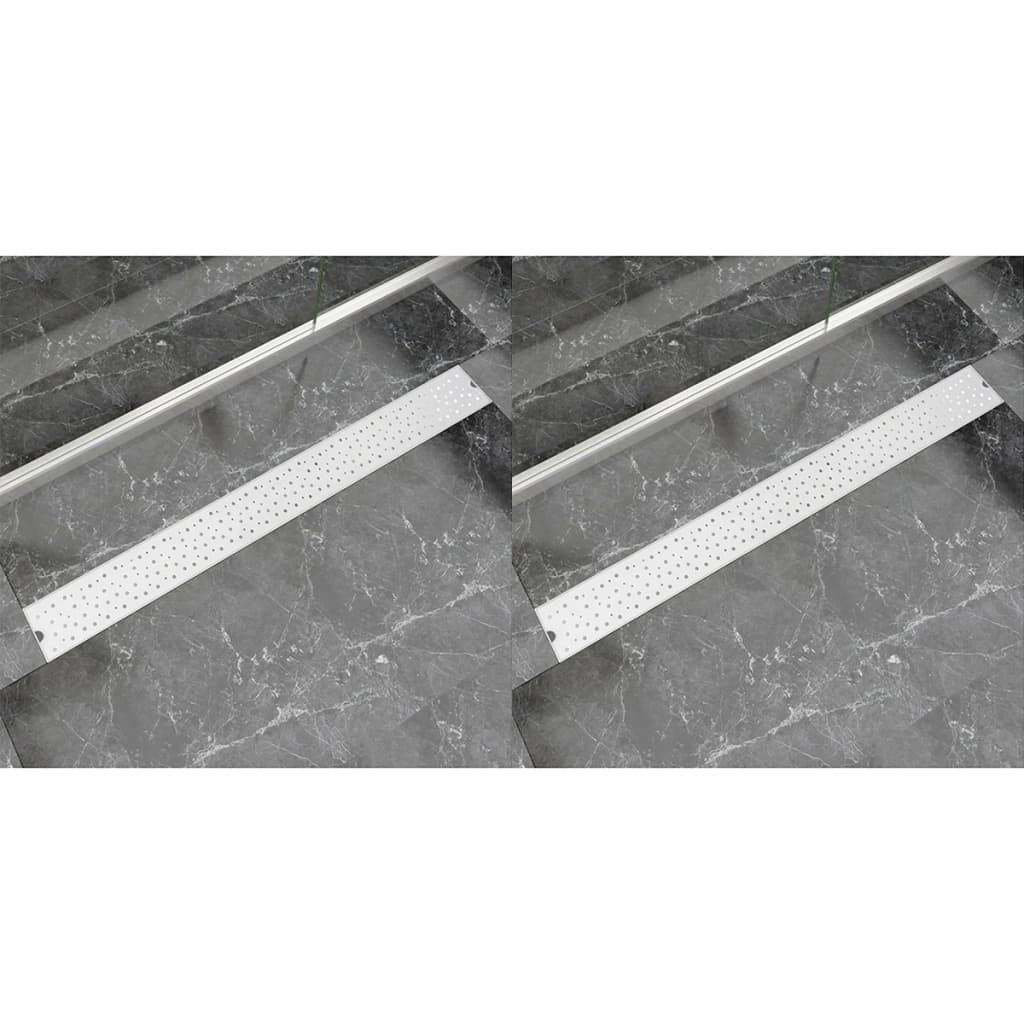 Rovný Sprchový Odtokový Žlab 2Ks Bubble 730X140Mm Nerezová Ocel