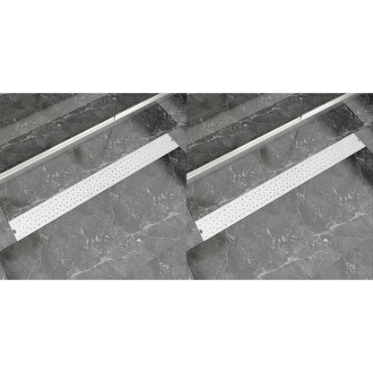 Rovný Sprchový Odtokový Žlab 2Ks Bubble 730X140Mm Nerezová Ocel