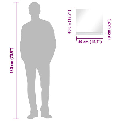 Nástěnné Zrcadlo S Policí Tvrzené Sklo