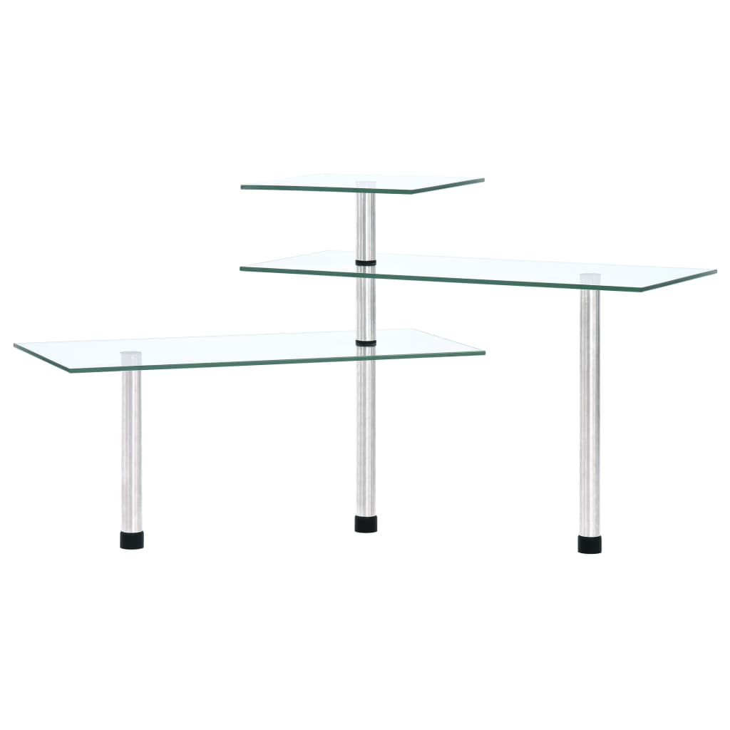 3Patrová Rohová Kuchyňská Police Tvrzené Sklo