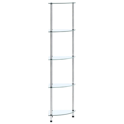 5Patrová Police Průhledná 30 × 30 × 130 Cm Tvrzené Sklo