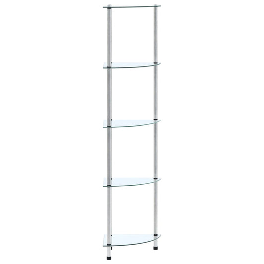 5Patrová Police Průhledná 30 × 30 × 130 Cm Tvrzené Sklo
