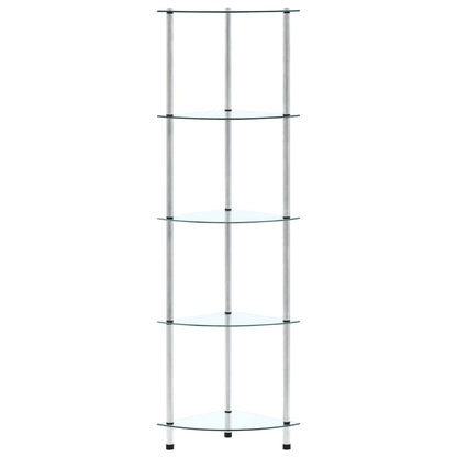 5Patrová Police Průhledná 30 × 30 × 130 Cm Tvrzené Sklo