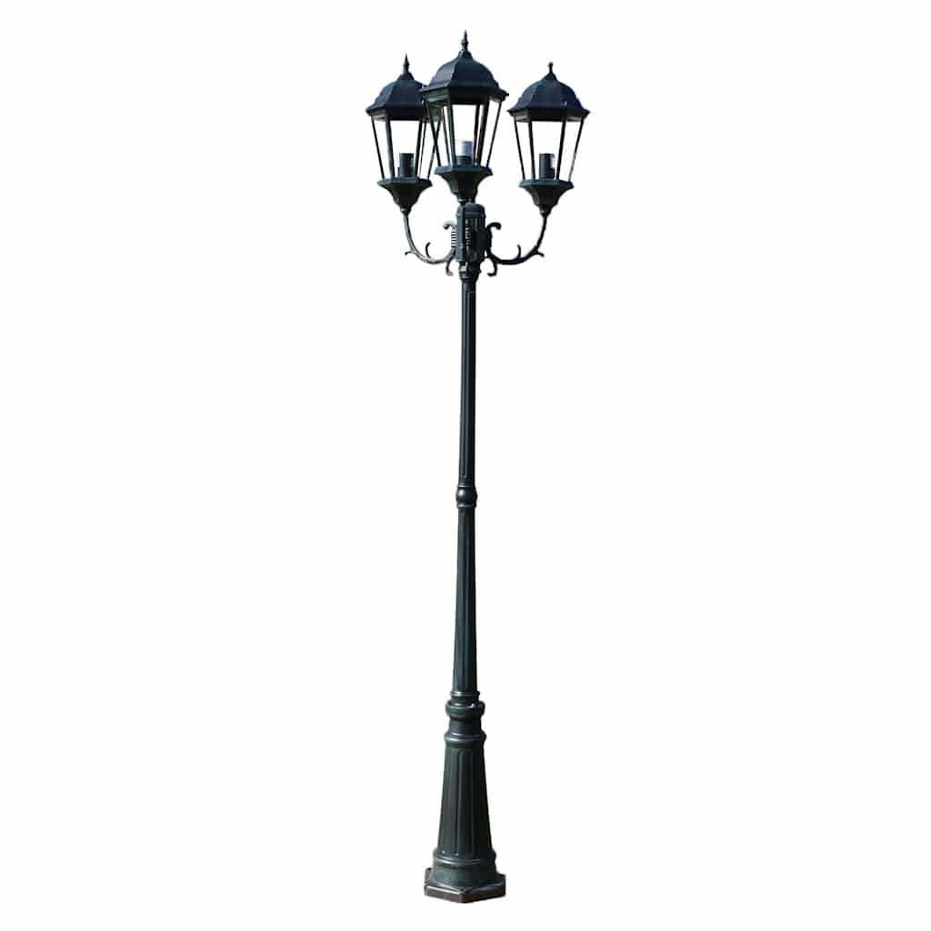 Zahradní Lampa Brighton Se 3 Rameny, 230 Cm, Tmavě Zelená / Černá