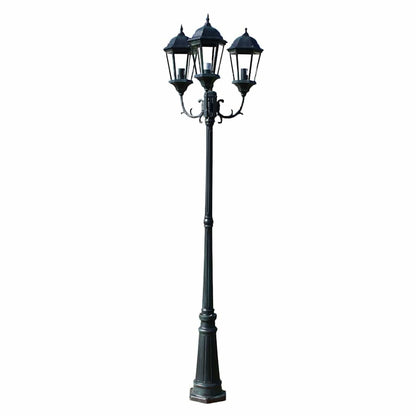 Zahradní Lampa Brighton Se 3 Rameny, 230 Cm, Tmavě Zelená / Černá