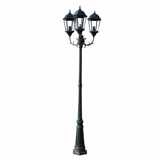 Zahradní Lampa Brighton Se 3 Rameny, 230 Cm, Tmavě Zelená / Černá