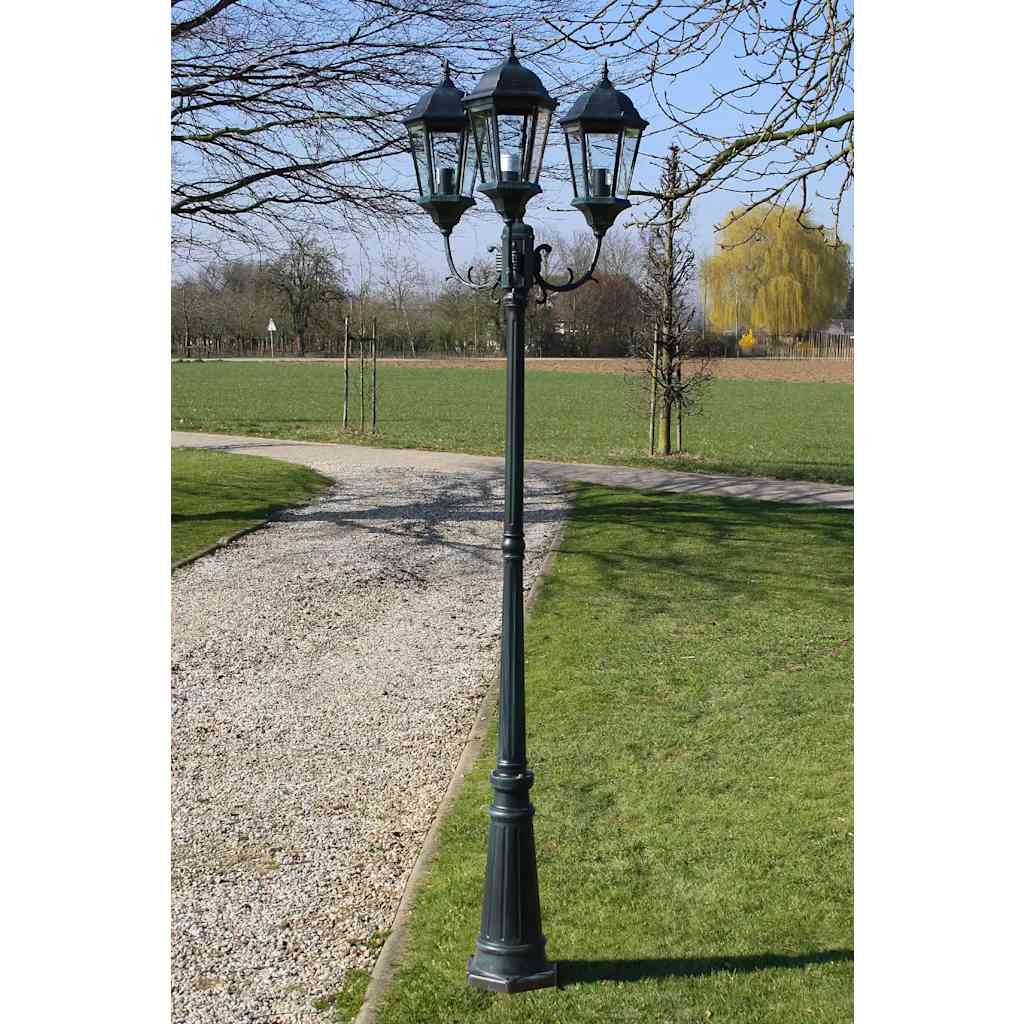 Zahradní Lampa Brighton Se 3 Rameny, 230 Cm, Tmavě Zelená / Černá