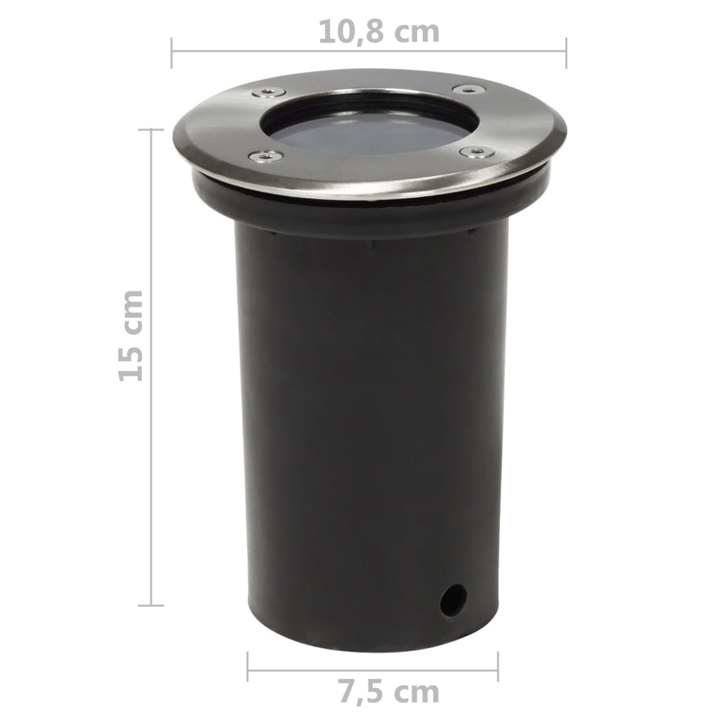 Zápustná Zemní Zahradní Svítidla 3X Kulatá