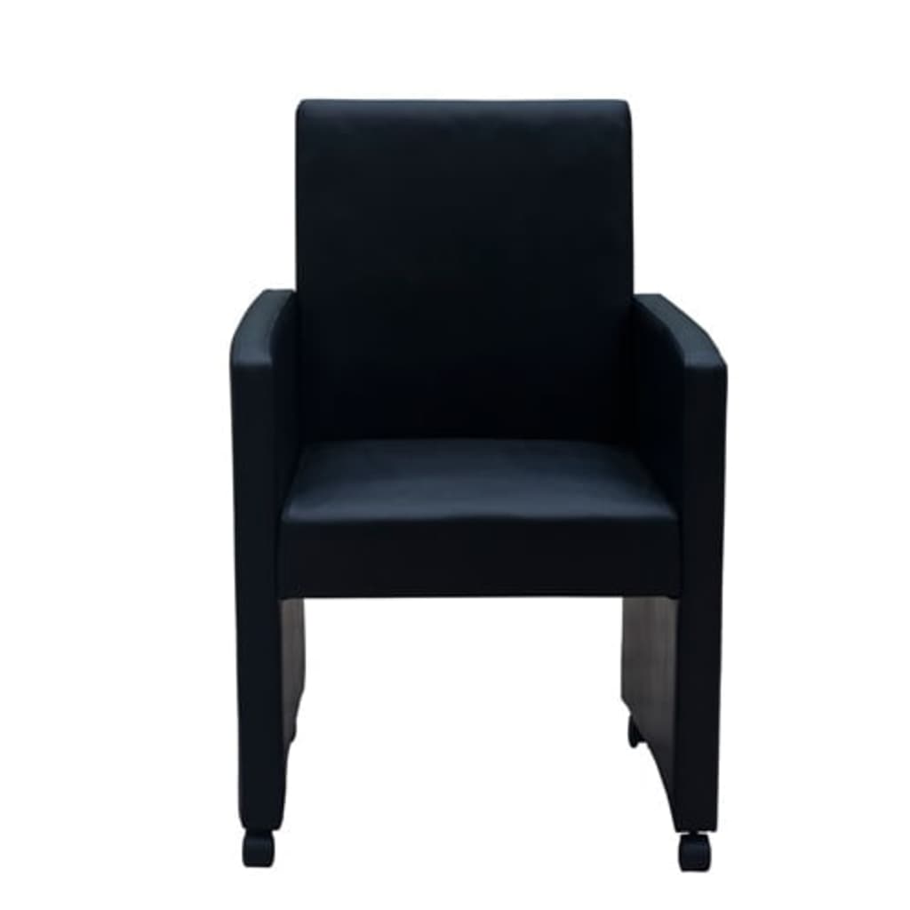 Jídelní Židle 2 Ks Černé Umělá Kůže