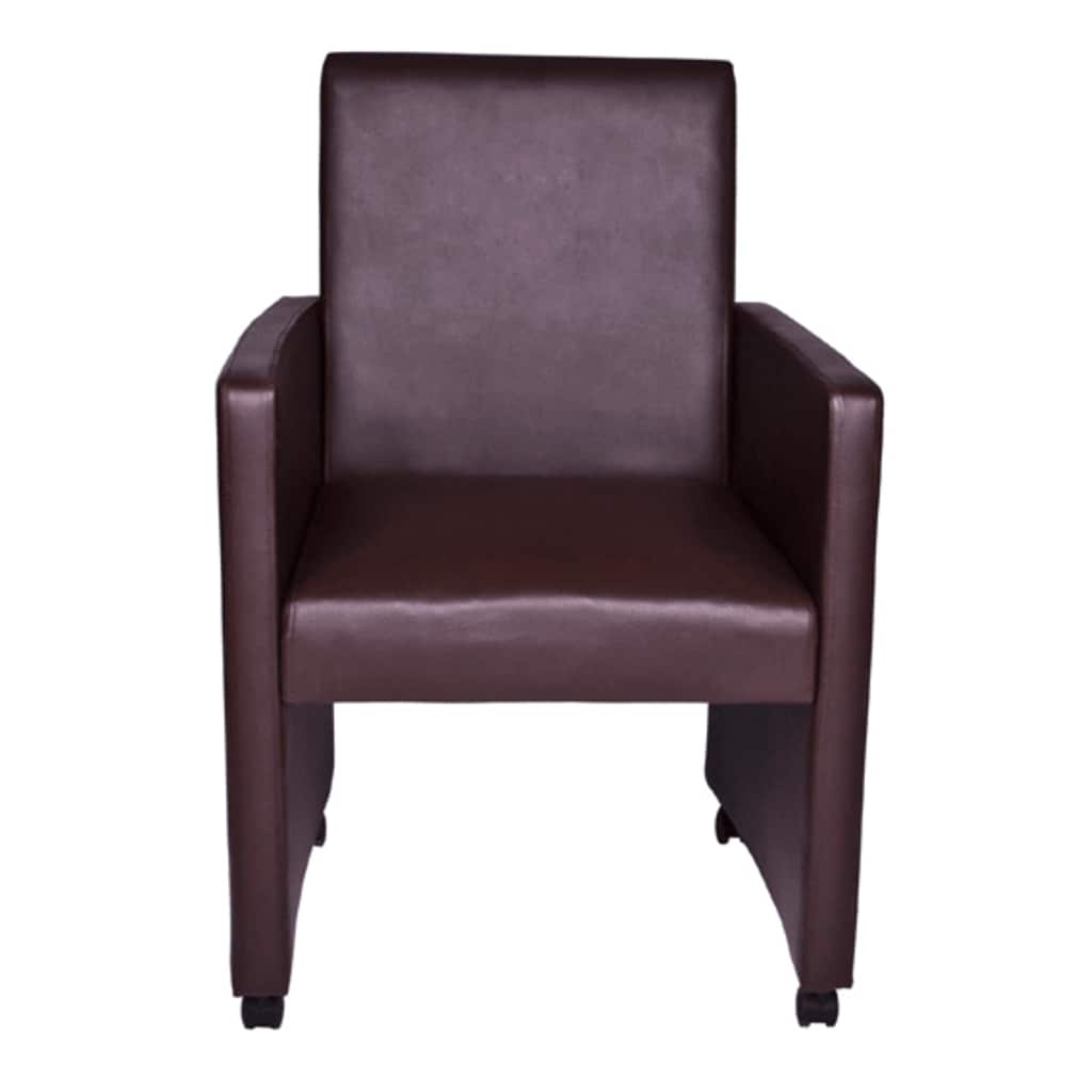 Jídelní Židle 2 Ks Hnědé Umělá Kůže Světle Šedá