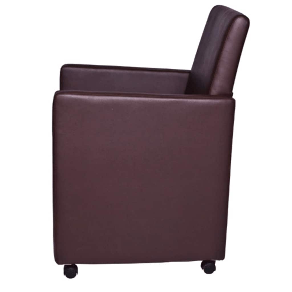 Jídelní Židle 2 Ks Hnědé Umělá Kůže Světle Šedá