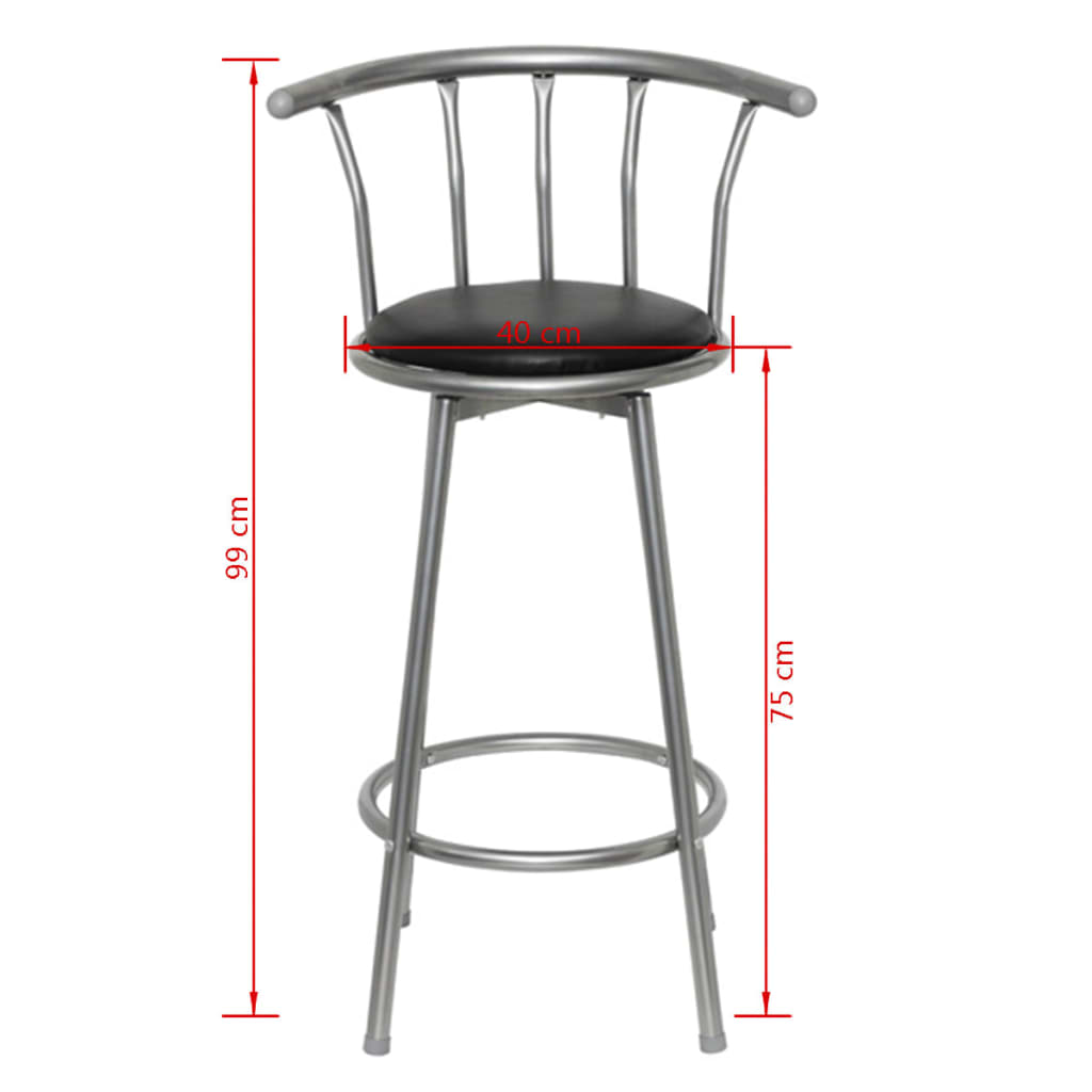 Barové Stoličky 2 Ks Černé Umělá Kůže