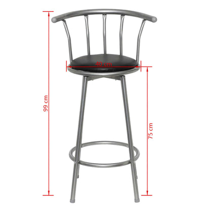 Barové Stoličky 2 Ks Černé Umělá Kůže