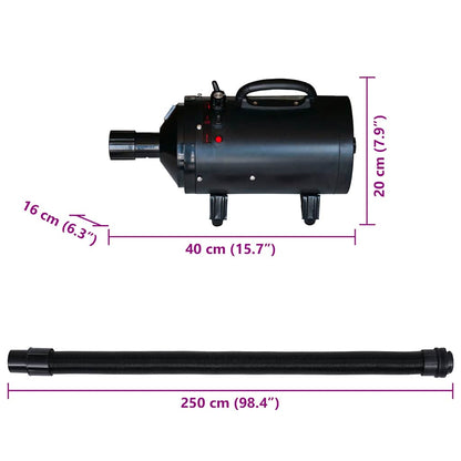 Vysoušeč Srsti Pro Psy Se 3 Nástavci Černý 2 400 W