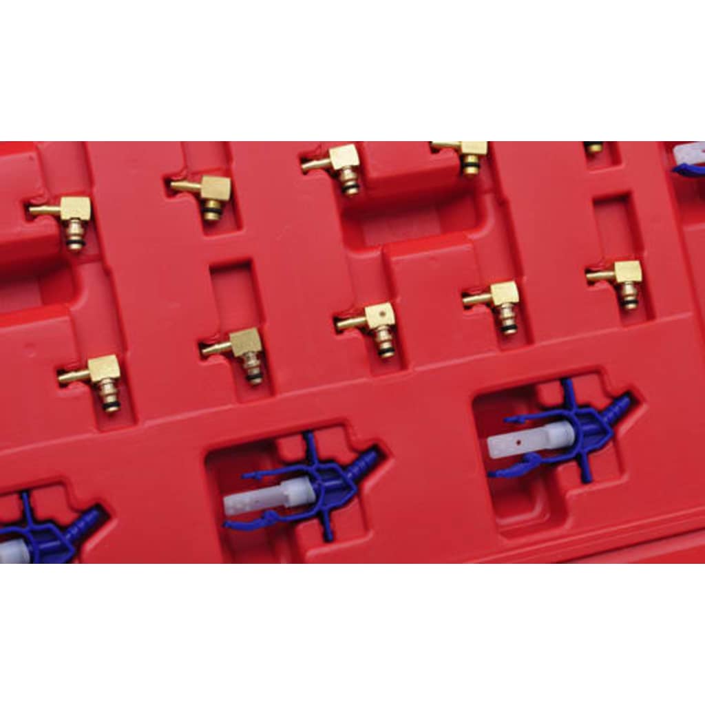 Průtokoměr Pro Dieselové Motory Common Rail Se Sadou Adaptérů Tmavě Hnědá