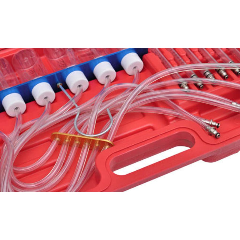 Průtokoměr Pro Dieselové Motory Common Rail Se Sadou Adaptérů Tmavě Hnědá